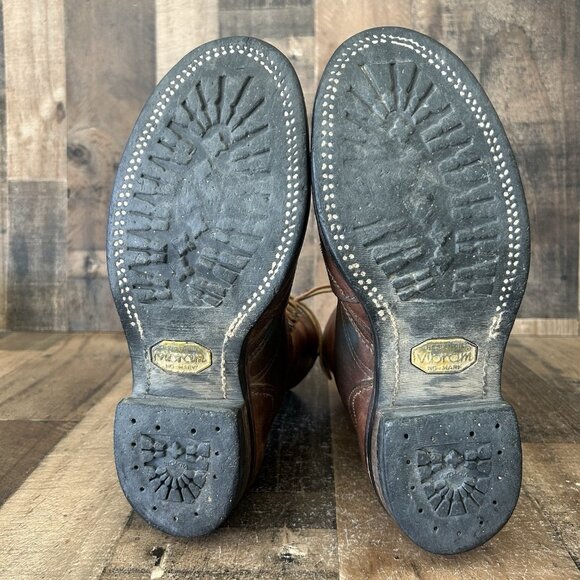 Unbranded Vintage Linesman Logger Plain Toe Lace Up Work Boots Mens 10.5 D - Picture 3 of 12